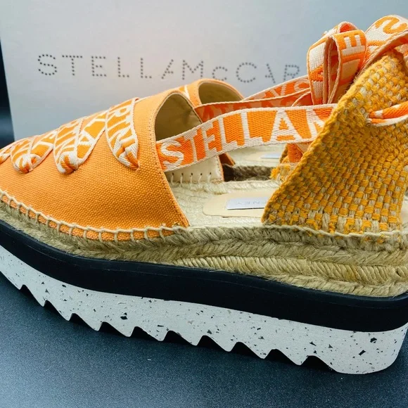 🎊Host Pick🪅Stella McCartney Women’s Gaia Canvas Espadrilles Size 38 AUTHENTIC - Picture 5 of 8